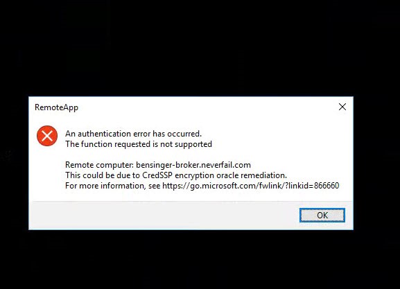 CredSSP Encryption Oracle Remediation