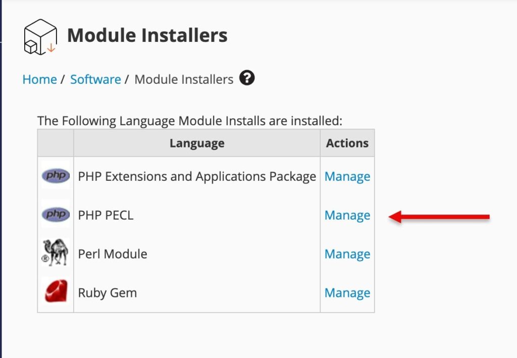 Module Installers نصب ماژول PHP در کنترل پنل WHM